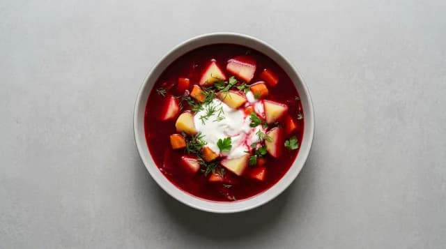 Barszcz czerwony z ziemniakami