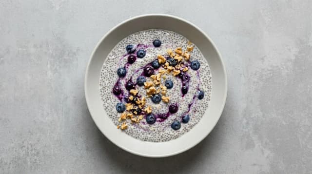 Pudding chia z borówkami i wanilią