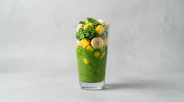 Zielony koktajl szpinakowy z mango
