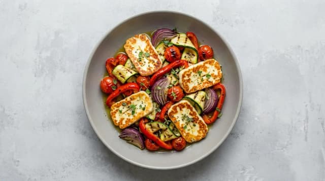Halloumi z grilla z warzywami