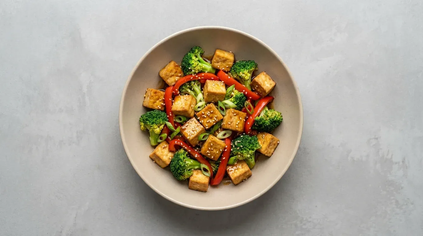 Tofu smażone z warzywami