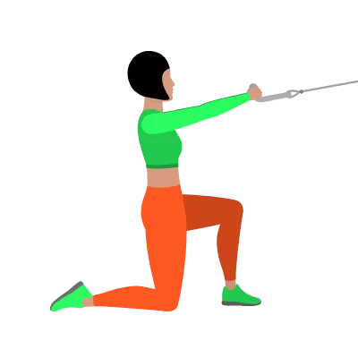 Face pull w klęku jednonóż