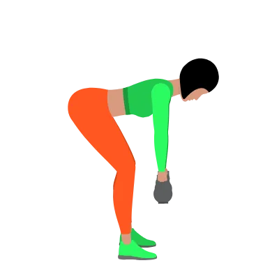 Wiosłowanie kettlebellami w opadzie tułowia